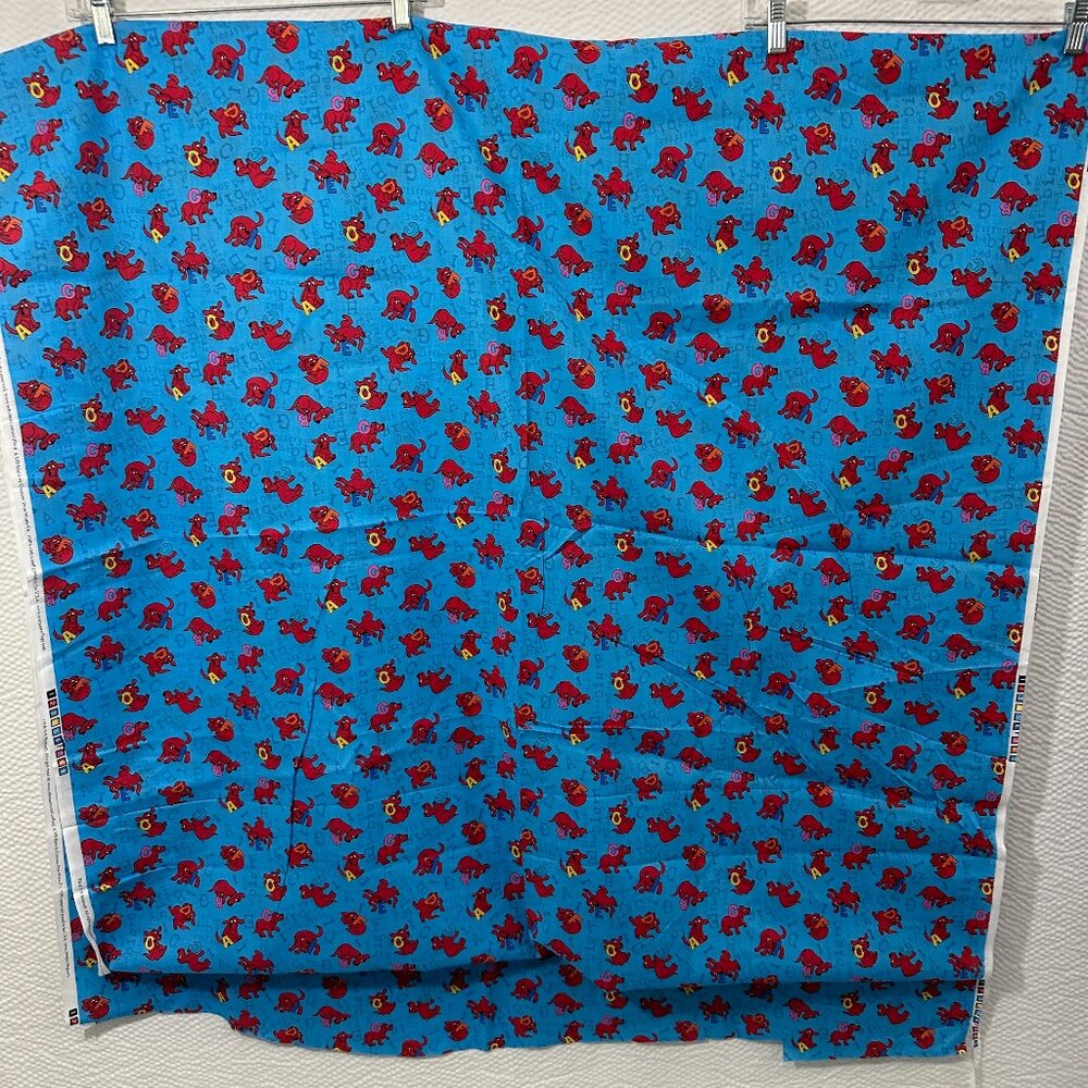 Cotton Quilt Blue Alphabet School Teacher Clifford The Big Red Dog by the Yard * - Picture 2 of 5
